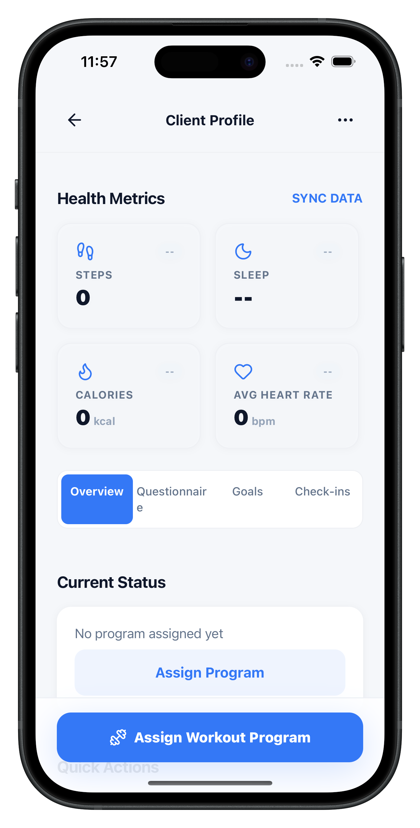FirstRep client metrics dashboard showing compliance scores, workout completion rates, and risk flags